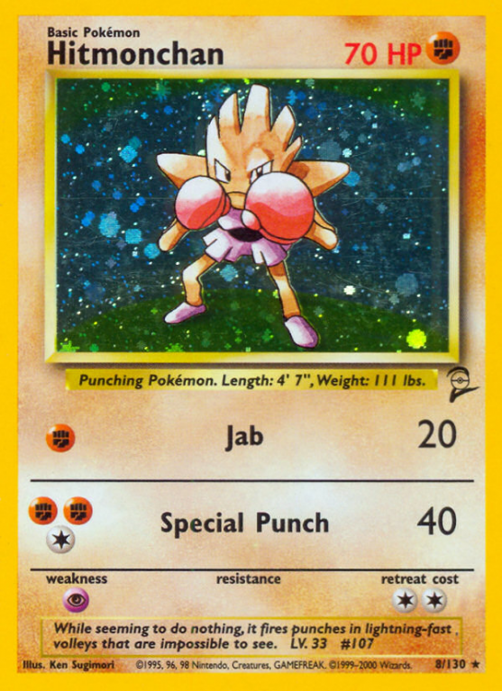 Hitmonchan 8/130 Base Base Set 2