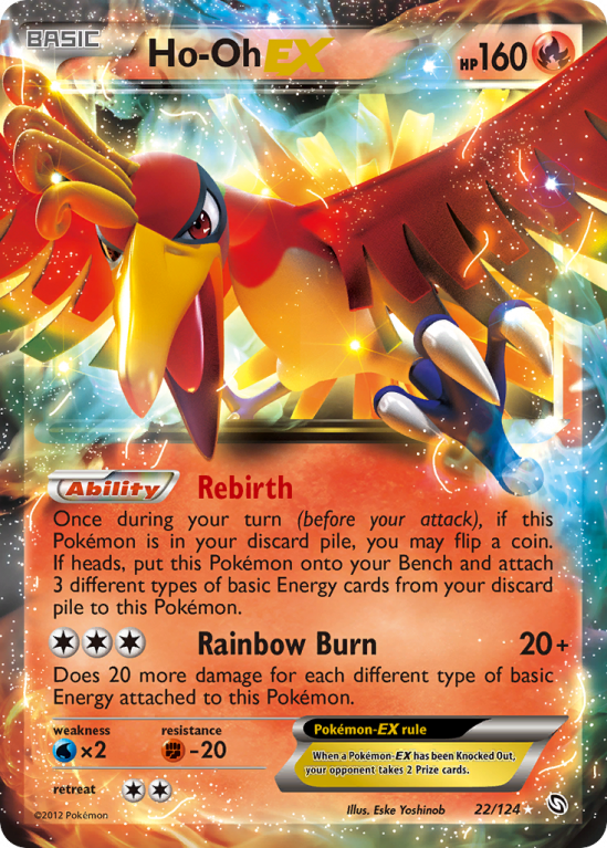 Ho-Oh-EX 22/124 Black & White Dragons Exalted