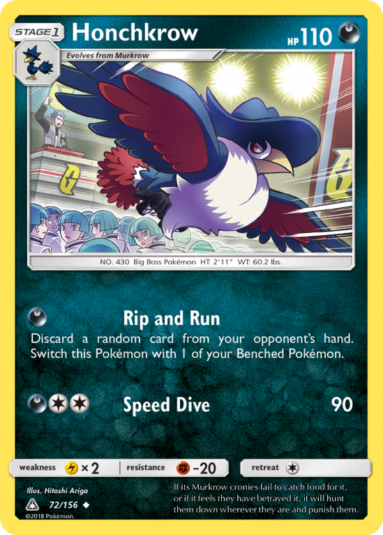 Honchkrow 72/156 Sun & Moon Ultra Prism