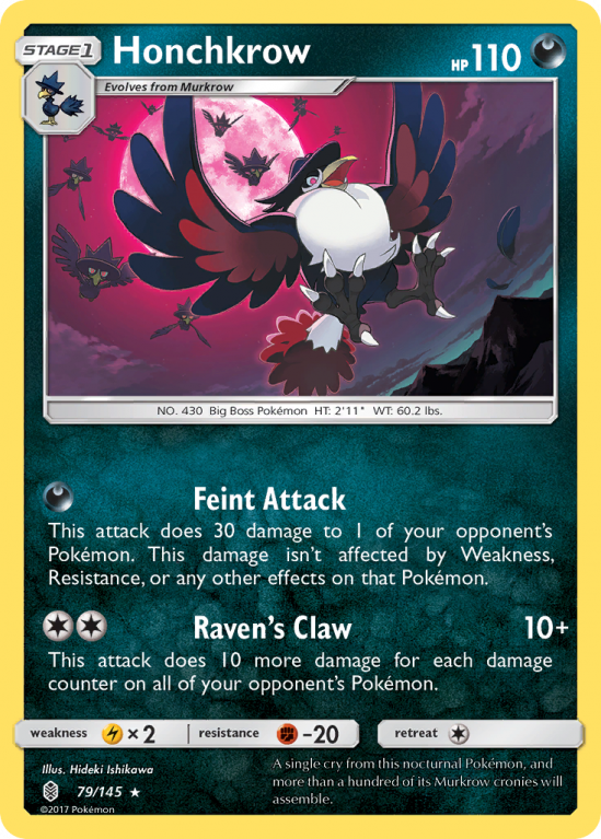 Honchkrow 79/145 Sun & Moon Guardians Rising