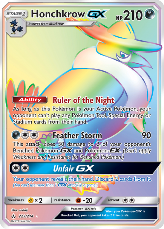 Honchkrow-GX 223/214 Sun & Moon Unbroken Bonds