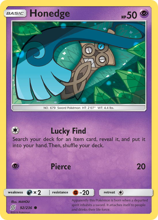 Honedge 92/236 Sun & Moon Unified Minds