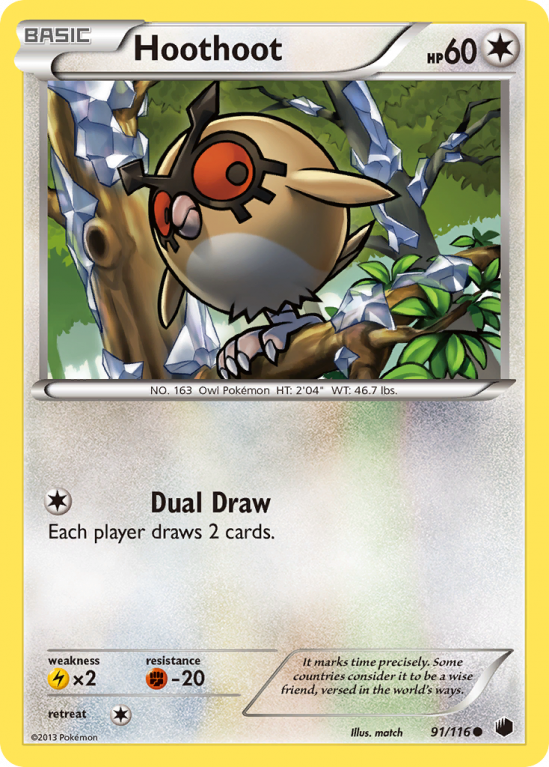 Hoothoot 91/116 Black & White Plasma Freeze