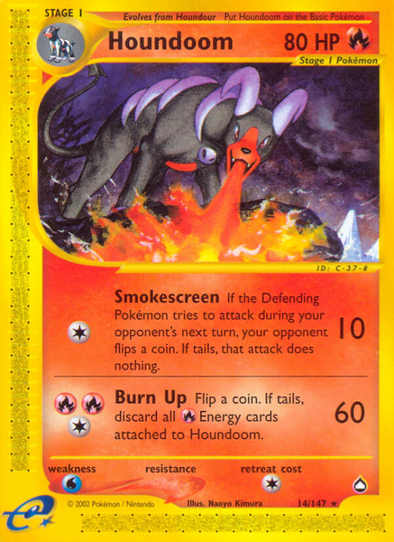 Houndoom 14/186 E-Card Aquapolis