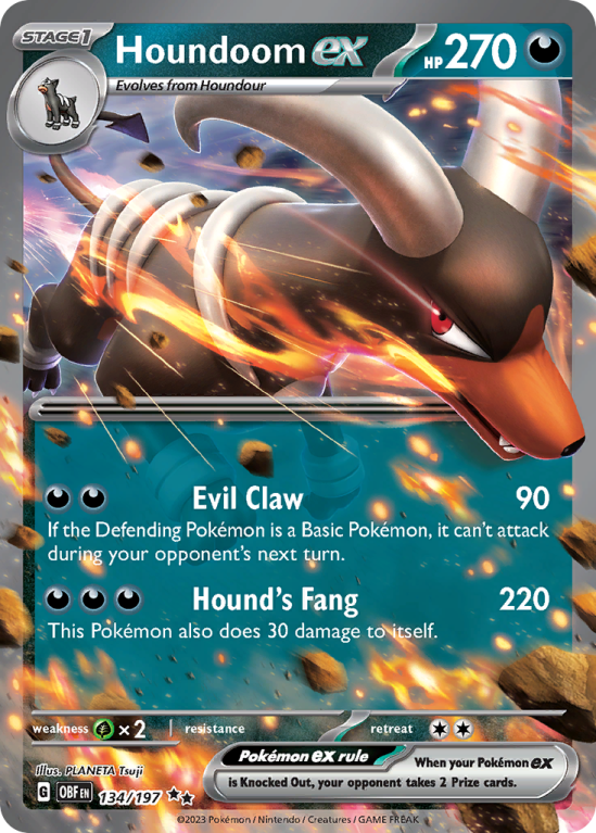 Houndoom ex 134/197 Scarlet & Violet Obsidian Flames