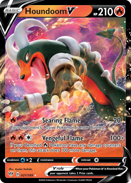Houndoom V 21/189 Sword & Shield Darkness Ablaze