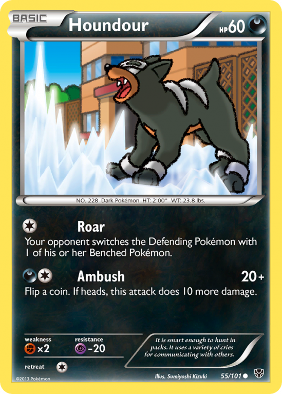Houndour 55/101 Black & White Plasma Blast