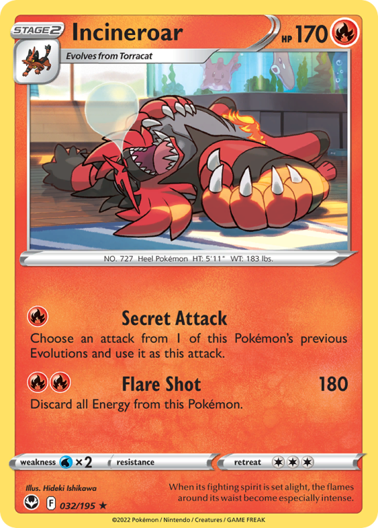 Incineroar 32/195 Sword & Shield Silver Tempest