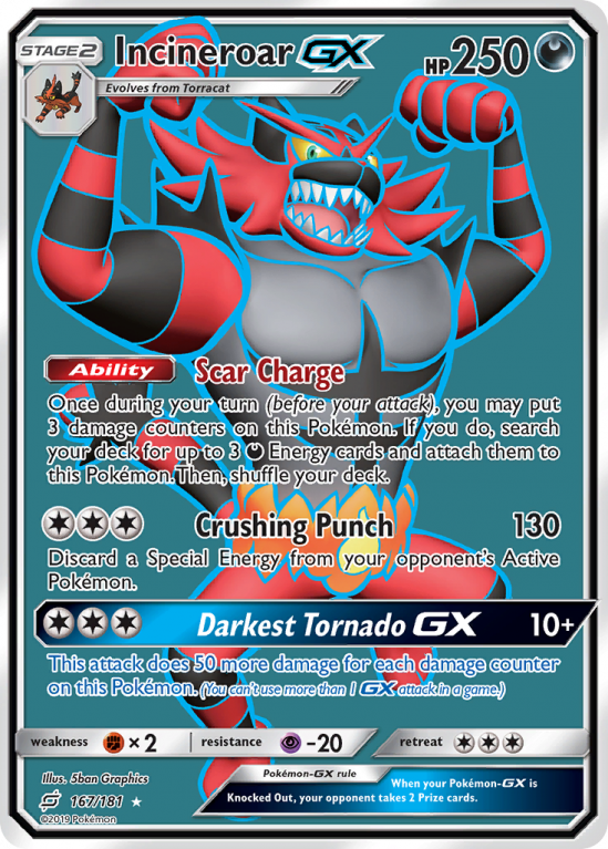 Incineroar-GX 167/181 Sun & Moon Team Up