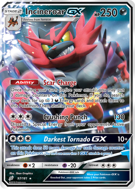 Incineroar-GX 97/181 Sun & Moon Team Up