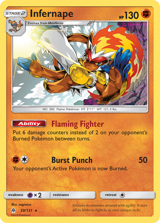Infernape 59/131 Sun & Moon Forbidden Light
