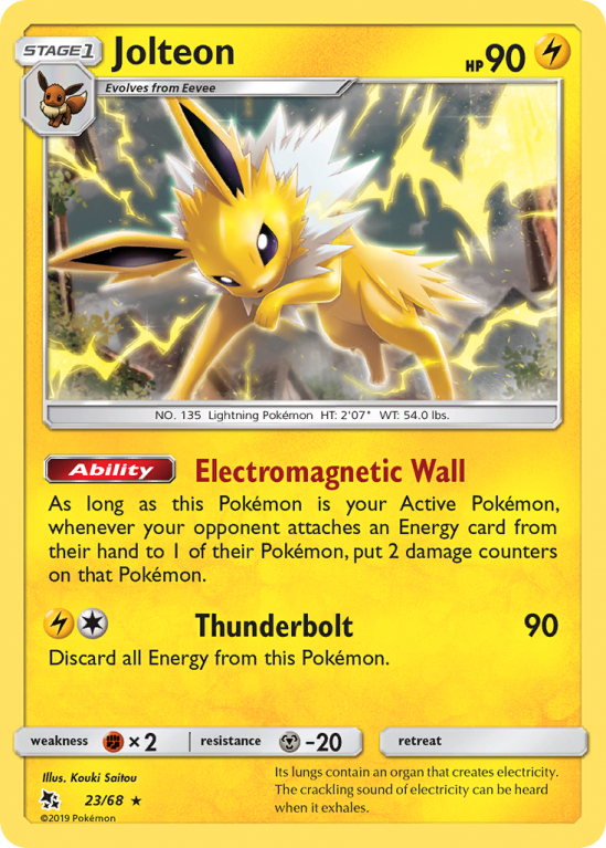 Jolteon 23/68 Sun & Moon Hidden Fates