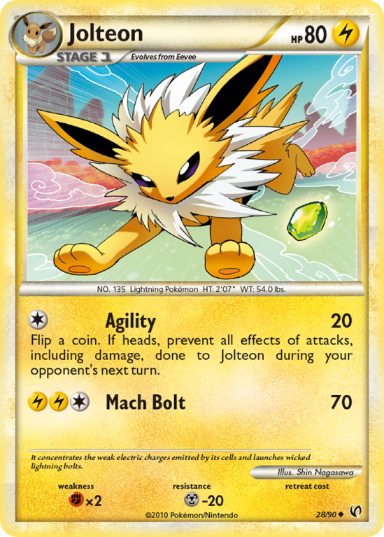 Jolteon 28/90 HeartGold & SoulSilver HS—Undaunted