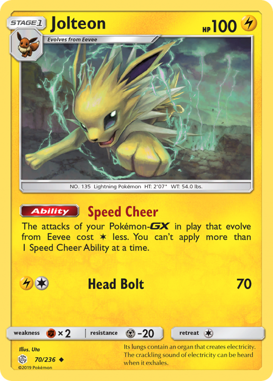 Jolteon 70/236 Sun & Moon Cosmic Eclipse