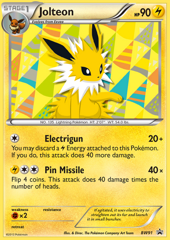 Jolteon BW91/101 Black & White BW Black Star Promos