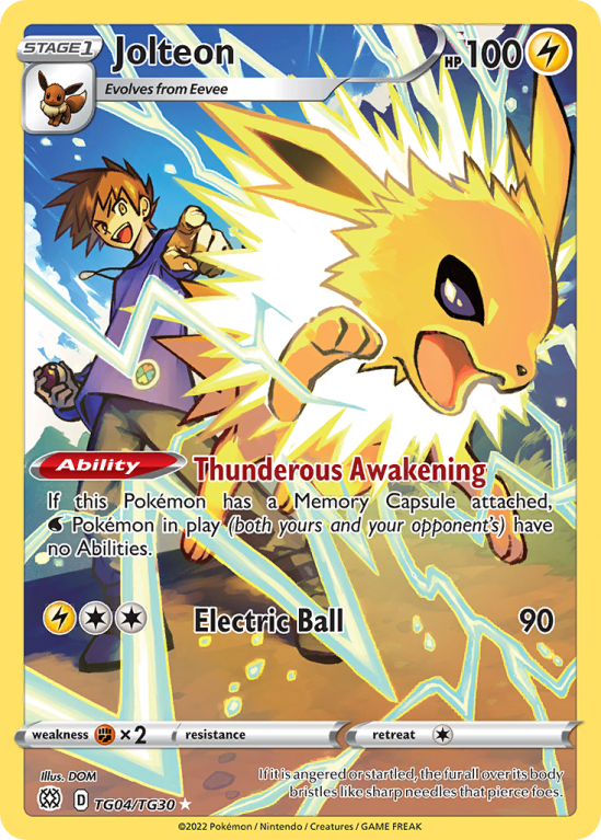 Jolteon TG04/30 Sword & Shield Brilliant Stars Trainer Gallery