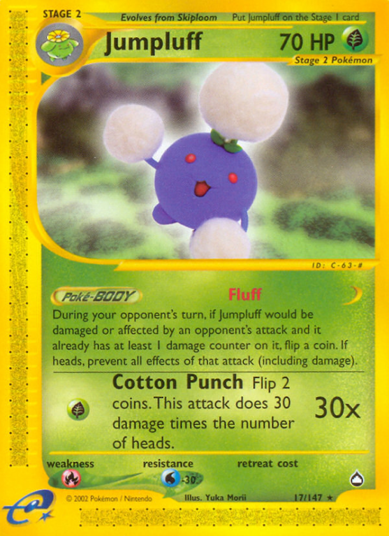 Jumpluff 17/186 E-Card Aquapolis