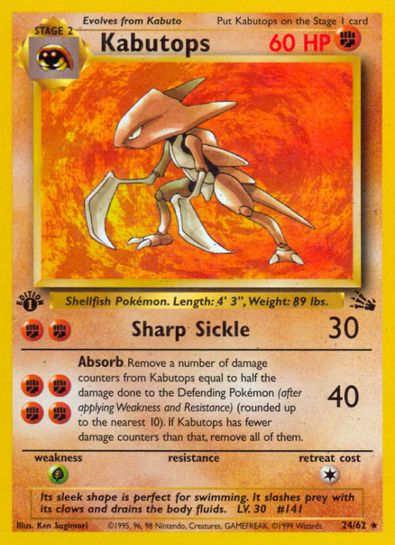 Kabutops 24/62 Base Fossil