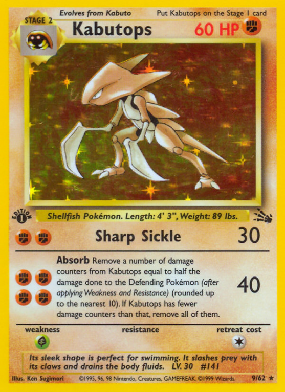 Kabutops 9/62 Base Fossil