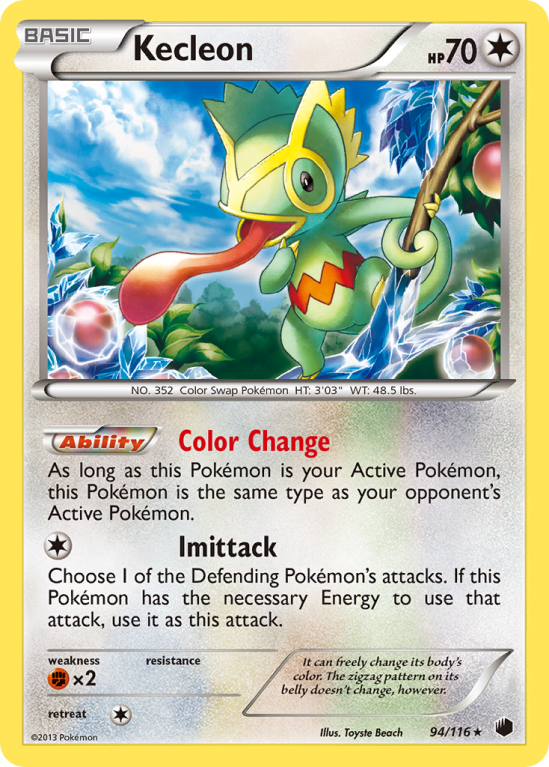 Kecleon 94/116 Black & White Plasma Freeze