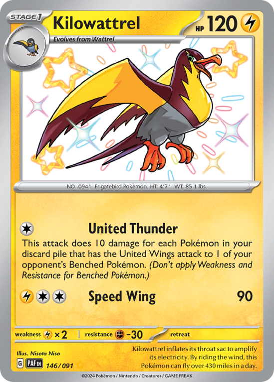 Kilowattrel 146/91 Scarlet & Violet Paldean Fates