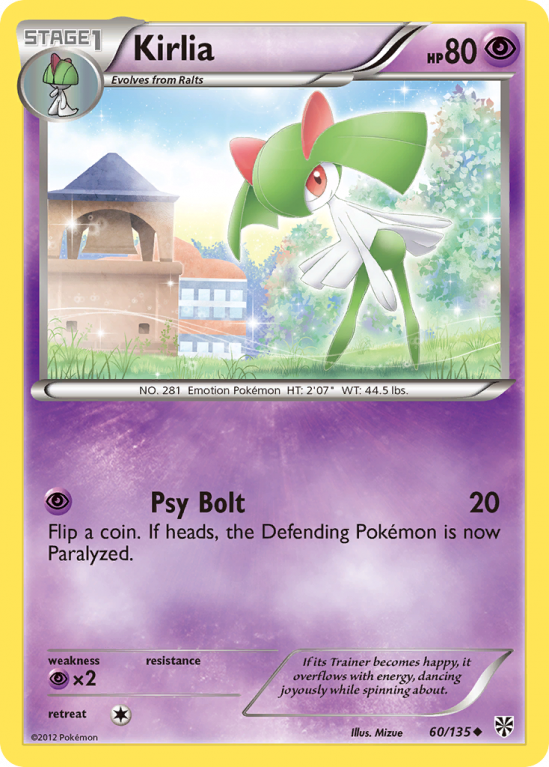 Kirlia 60/135 Black & White Plasma Storm