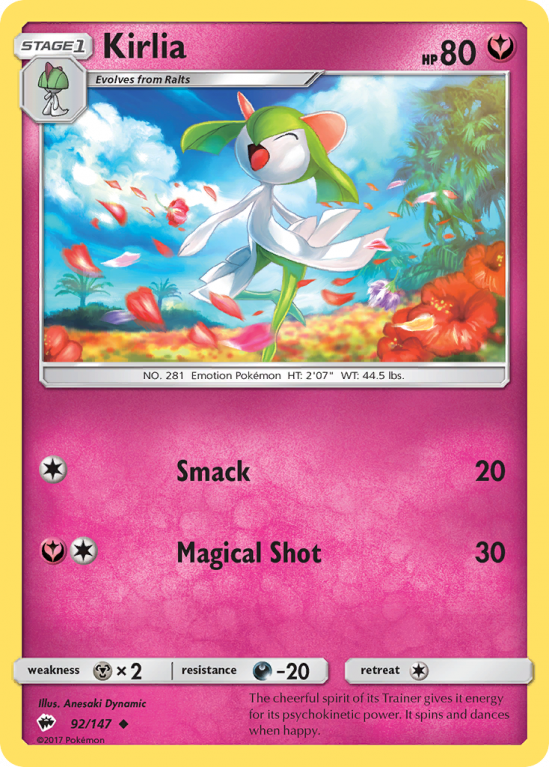 Kirlia 92/147 Sun & Moon Burning Shadows