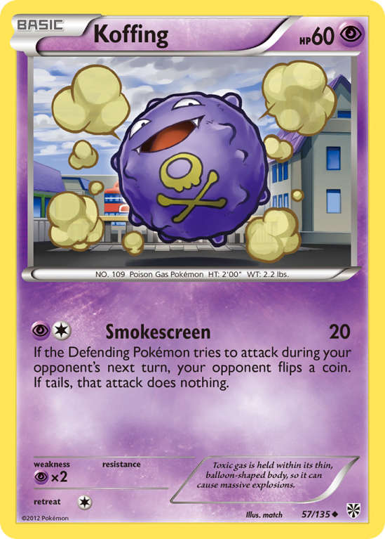 Koffing 57/135 Black & White Plasma Storm