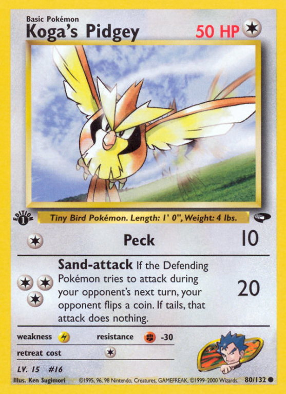 Koga's Pidgey 80/132 Gym Gym Challenge