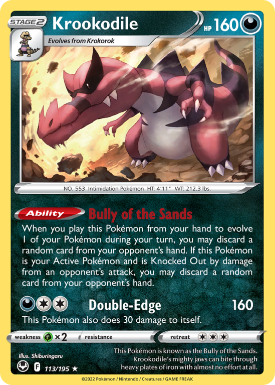 Krookodile 113/195 Sword & Shield Silver Tempest