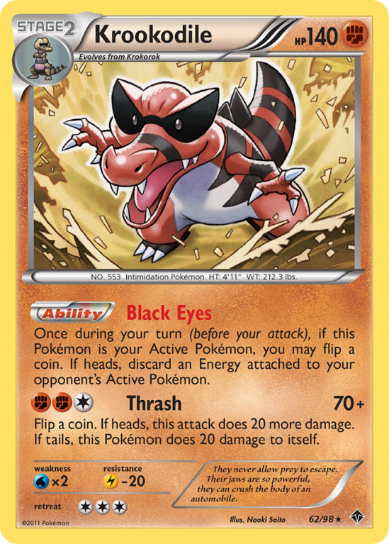 Krookodile 62/98 Black & White Emerging Powers