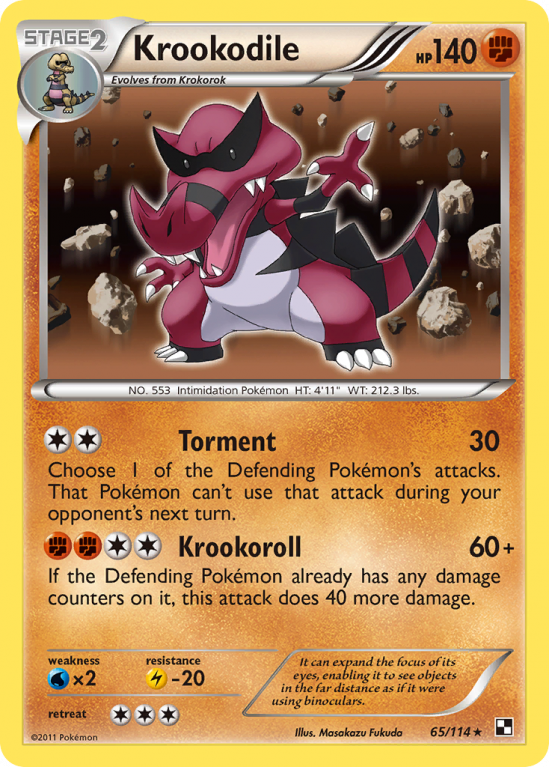 Krookodile 65/114 Black & White Black & White