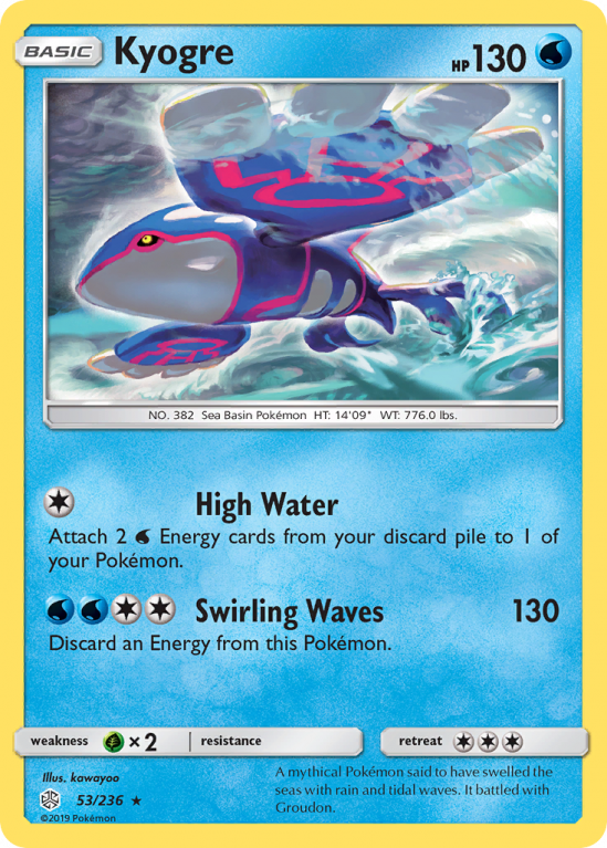 Kyogre 53/236 Sun & Moon Cosmic Eclipse
