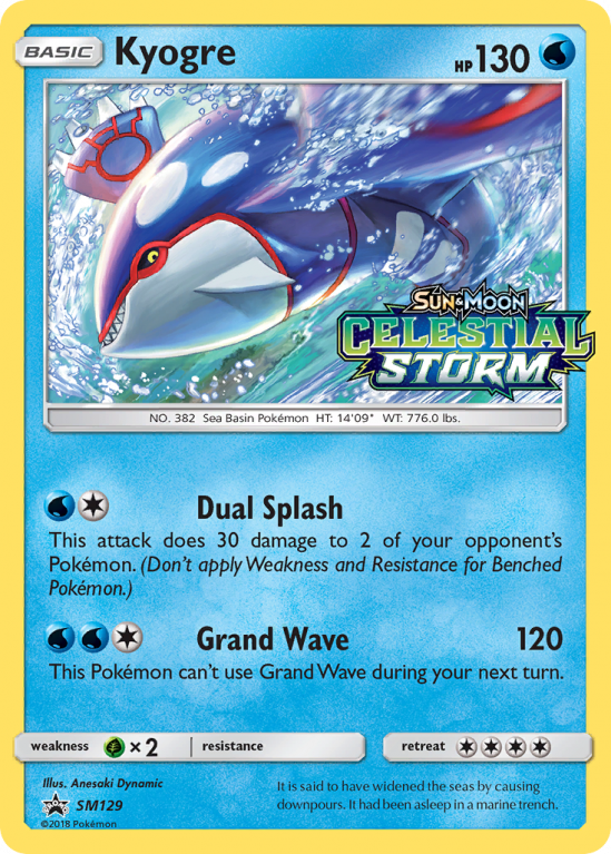 Kyogre SM129/156 Sun & Moon SM Black Star Promos