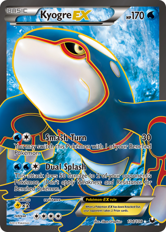 Kyogre-EX 104/108 Black & White Dark Explorers