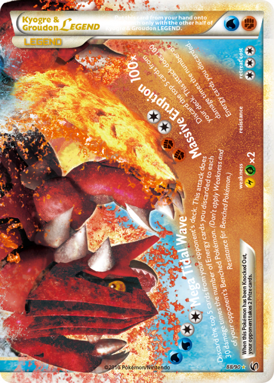 Kyogre & Groudon LEGEND 88/90 HeartGold & SoulSilver HS—Undaunted