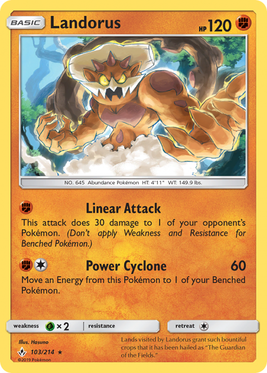 Landorus 103/214 Sun & Moon Unbroken Bonds