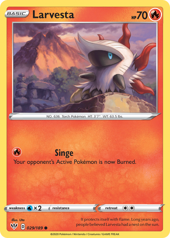Larvesta 29/189 Sword & Shield Darkness Ablaze