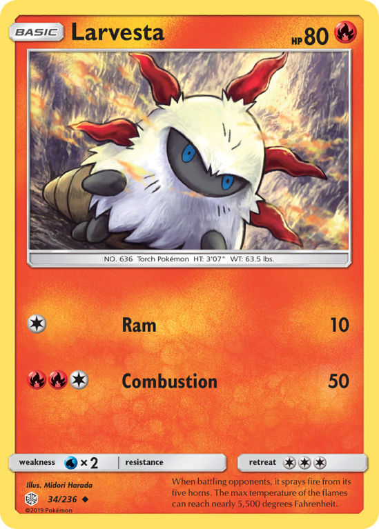Larvesta 34/236 Sun & Moon Cosmic Eclipse