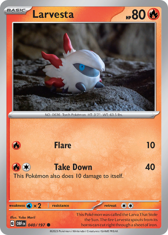 Larvesta 40/197 Scarlet & Violet Obsidian Flames