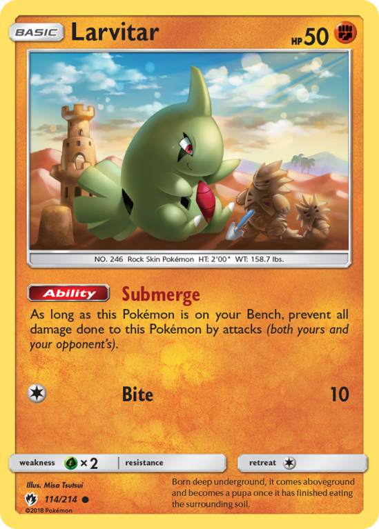 Larvitar 114/214 Sun & Moon Lost Thunder