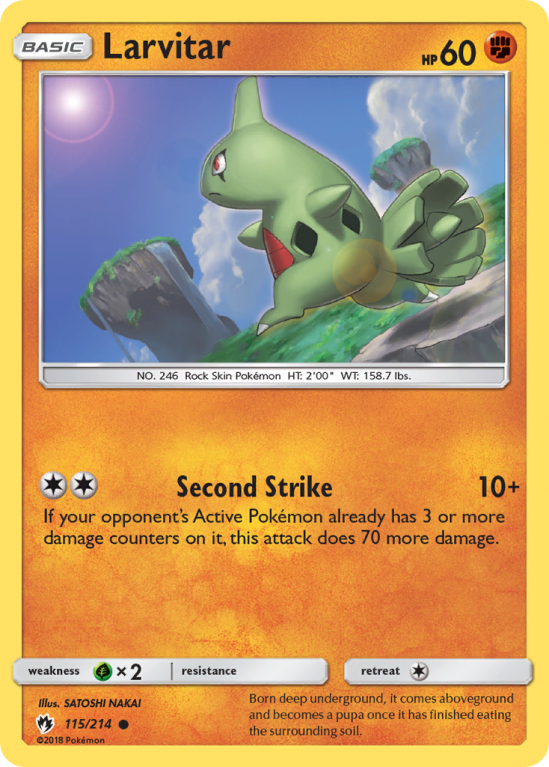 Larvitar 115/214 Sun & Moon Lost Thunder