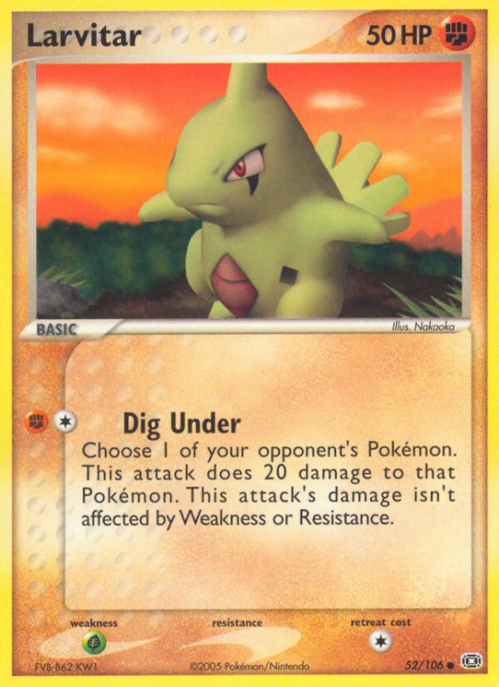 Larvitar 52/106 EX Emerald