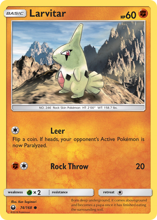 Larvitar 74/168 Sun & Moon Celestial Storm