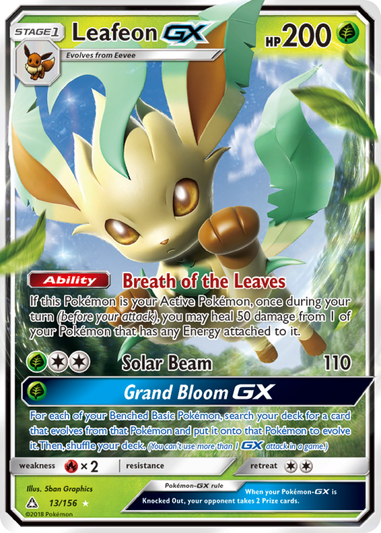 Leafeon-GX 13/156 Sun & Moon Ultra Prism
