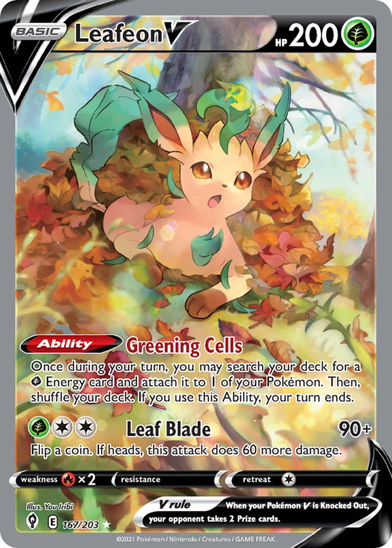 Leafeon V 167/203 Sword & Shield Evolving Skies