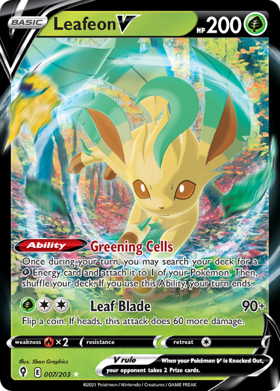 Leafeon V 7/203 Sword & Shield Evolving Skies