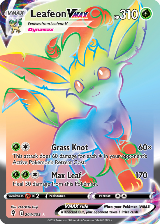 Leafeon VMAX 204/203 Sword & Shield Evolving Skies