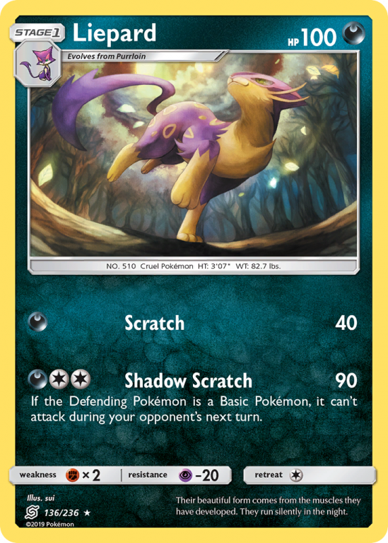 Liepard 136/236 Sun & Moon Unified Minds
