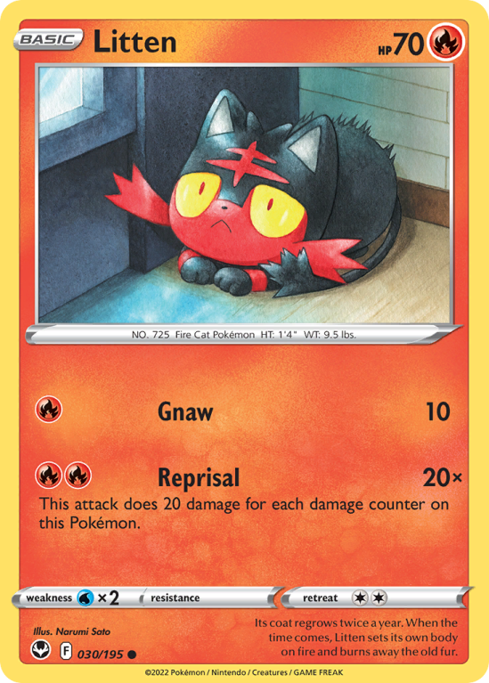 Litten 30/195 Sword & Shield Silver Tempest